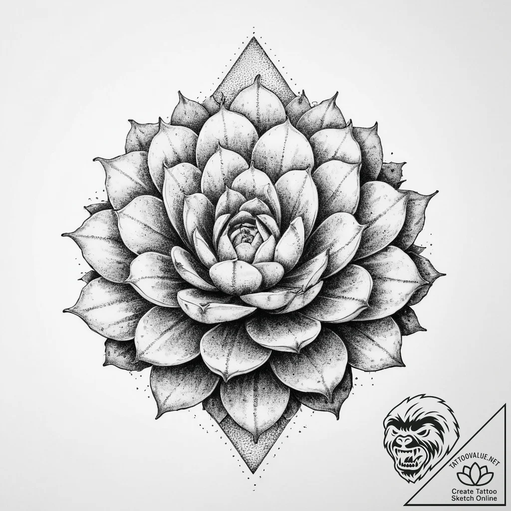 Tattoo sketch succulent leaf, concept art for... - tattoo sketch (№1756726582_0, 01.09.2025 11:36) — tattoovalue.net