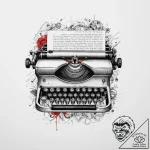 Tattoo sketch typewriter with a quote, tattoo… – tattoo sketch (№1756727778_0, 01.09.2025 11:56) — tattoovalue.net