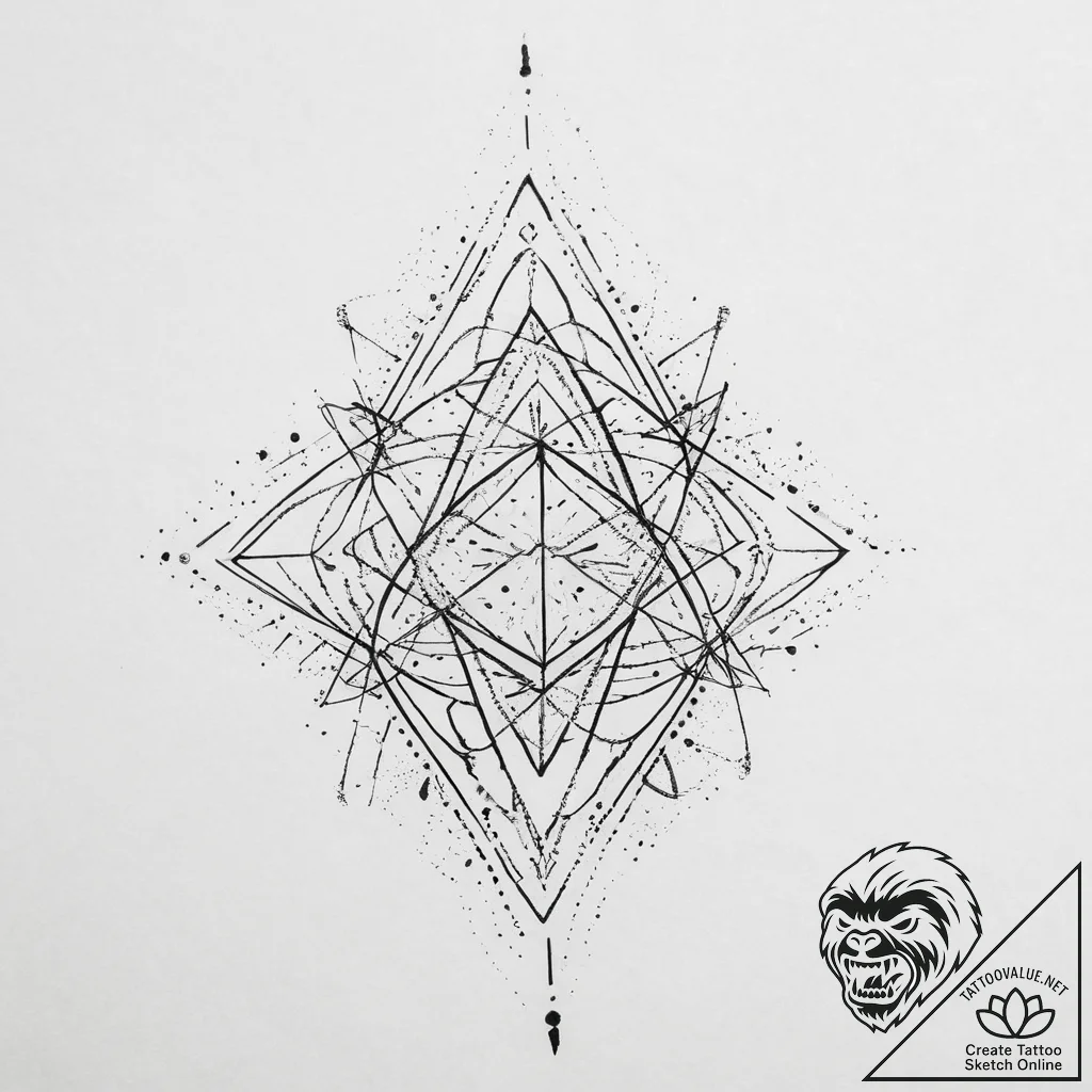 Tattoo sketch geometric galaxy, tattoo line a... - tattoo sketch (№1756729216_0, 01.09.2025 12:20) — tattoovalue.net