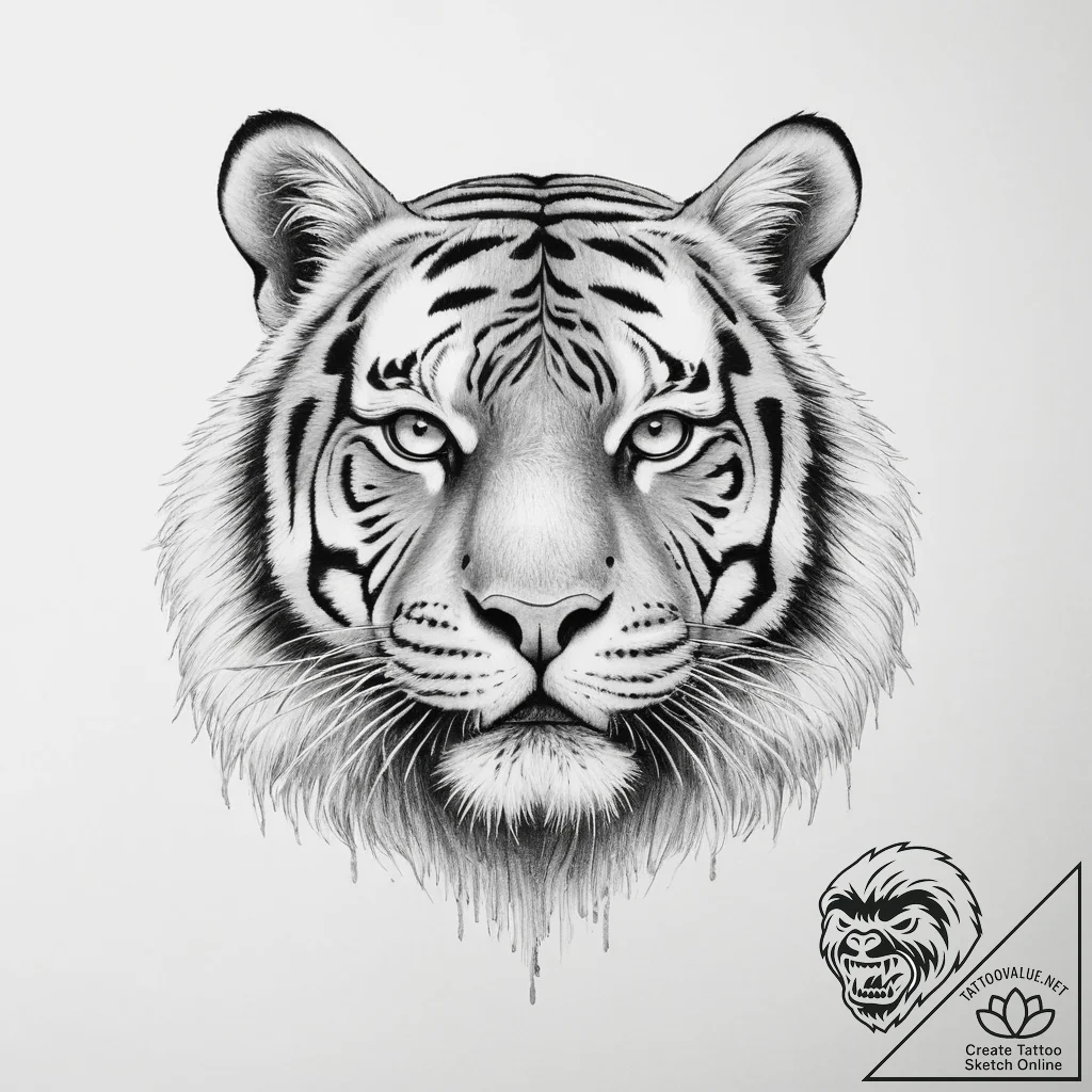 Tattoo sketch tiger's eye - tattoo sketch (№1756730219_0, 01.09.2025 12:36) — tattoovalue.net