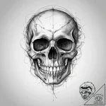 Tattoo sketch череп с проводами, concept art… – tattoo sketch (№1756731022_0, 01.09.2025 12:50) — tattoovalue.net