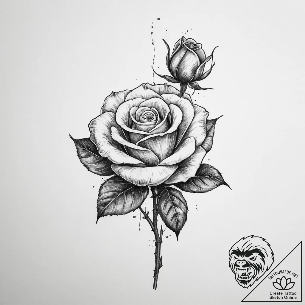 Tattoo sketch hand holding a rose - tattoo sketch (№1756731419_0, 01.09.2025 12:56) — tattoovalue.net