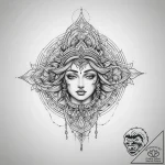 Tattoo sketch divine representation – tattoo sketch (№1756731616_0, 01.09.2025 13:00) — tattoovalue.net