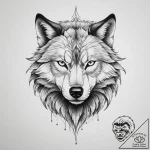 Tattoo sketch neo-traditional голова волка – tattoo sketch (№1756732410_0, 01.09.2025 13:13) — tattoovalue.net