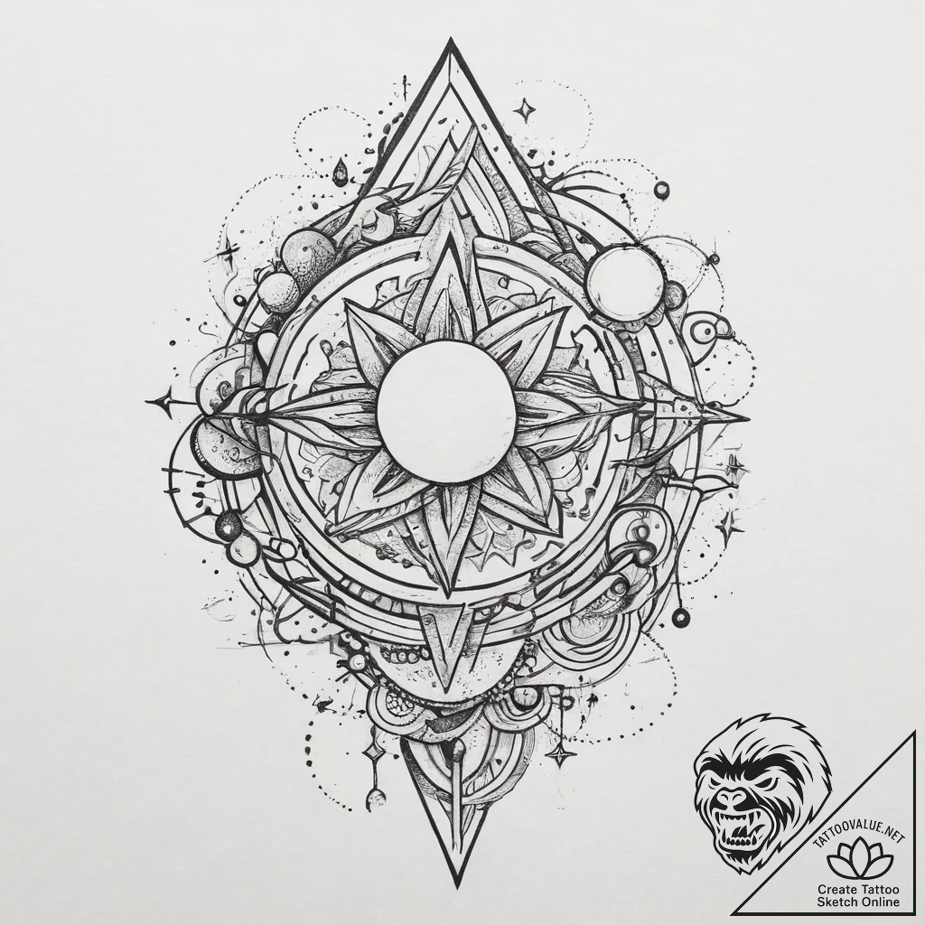 Tattoo sketch cosmic universe, tattoo drawing... - tattoo sketch (№1756732607_0, 01.09.2025 13:16) — tattoovalue.net