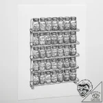Tattoo sketch spice rack with jars – tattoo sketch (№1756732804_0, 01.09.2025 13:20) — tattoovalue.net