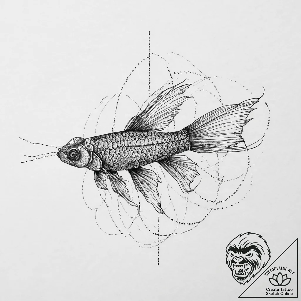 Tattoo sketch apistogramma, tattoo drawing ou... - tattoo sketch (№1756733807_0, 01.09.2025 13:36) — tattoovalue.net