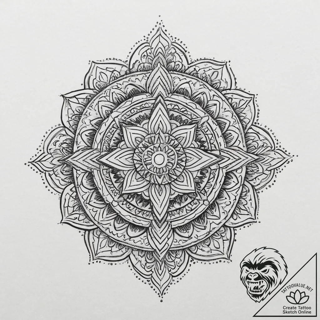 Tattoo sketch om and mandala, tattoo sketch d... - tattoo sketch (№1756735776_0, 01.09.2025 14:09) — tattoovalue.net