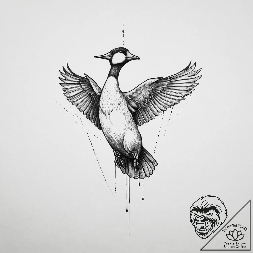 Tattoo sketch goose, tattoo flash sheet desig... - tattoo sketch (№1756735973_0, 01.09.2025 14:12) — tattoovalue.net