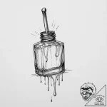 Tattoo sketch nail polish drip – tattoo sketch (№1756736762_0, 01.09.2025 14:26) — tattoovalue.net
