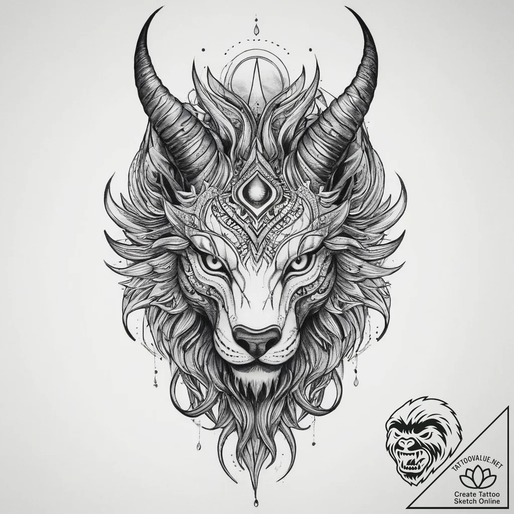 Tattoo sketch a mythological creature, ink il... - tattoo sketch (№1756736959_0, 01.09.2025 14:29) — tattoovalue.net