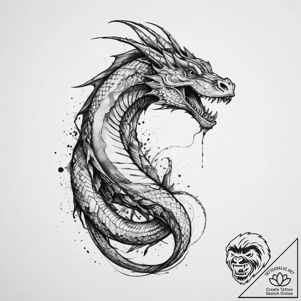 Tattoo sketch basilisk stare, artistic tattoo... - tattoo sketch (№1756737749_0, 01.09.2025 14:42) — tattoovalue.net