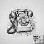 Tattoo sketch receptionist telephone and desk… – tattoo sketch (№1756737946_0, 01.09.2025 14:45) — tattoovalue.net