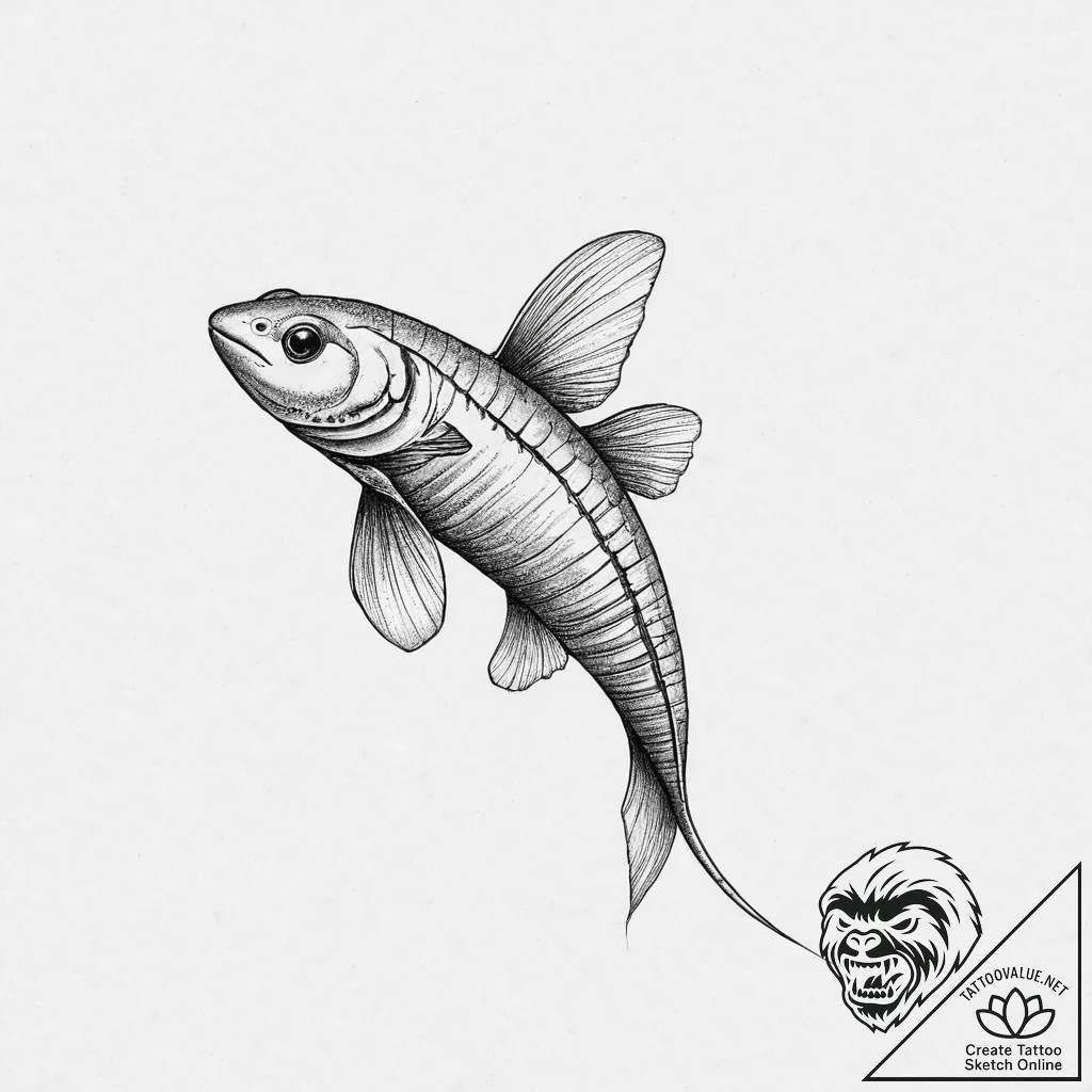 Tattoo sketch kuhli loach, concept art for ta... - tattoo sketch (№1756738341_0, 01.09.2025 14:52) — tattoovalue.net