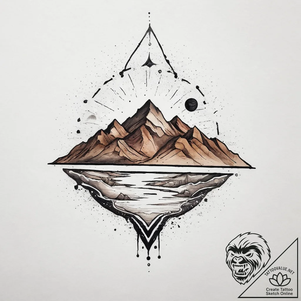 Tattoo sketch desert, ink illustration for ta... - tattoo sketch (№1756739129_0, 01.09.2025 15:05) — tattoovalue.net