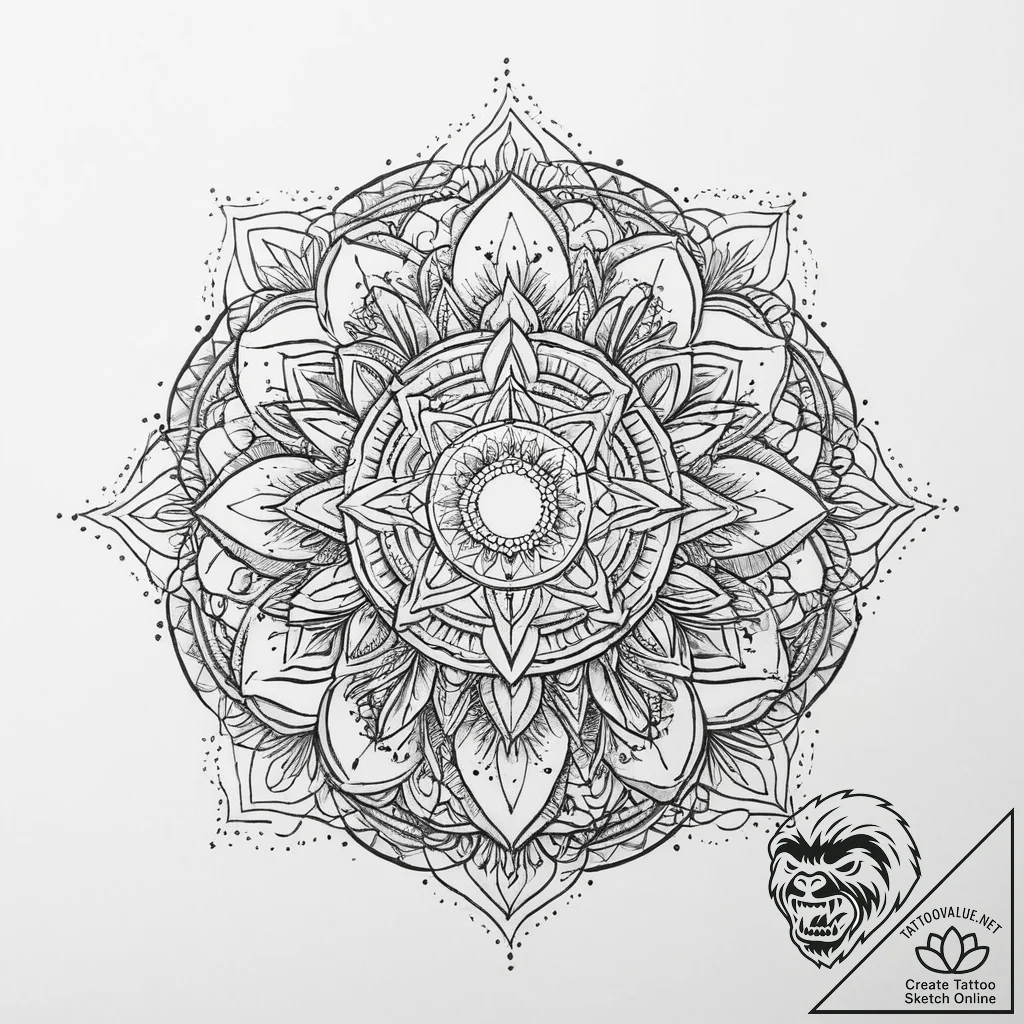 Tattoo sketch blessed character, tattoo sketc... - tattoo sketch (№1756740506_0, 01.09.2025 15:28) — tattoovalue.net