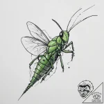 Tattoo sketch katydid, concept art for tattoo… – tattoo sketch (№1756741294_0, 01.09.2025 15:41) — tattoovalue.net