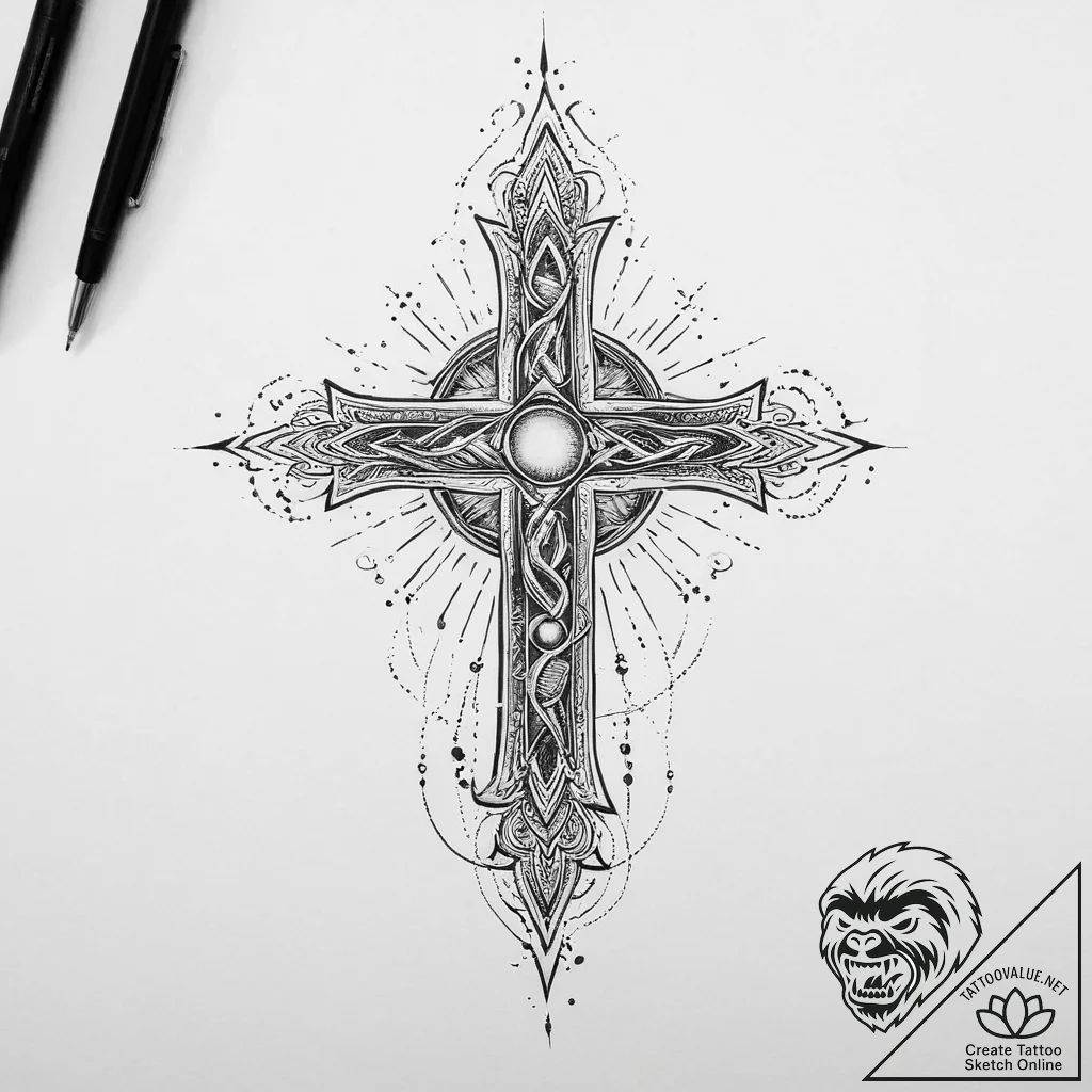 Tattoo sketch cosmic source, tattoo flash she... - tattoo sketch (№1756741686_0, 01.09.2025 15:48) — tattoovalue.net
