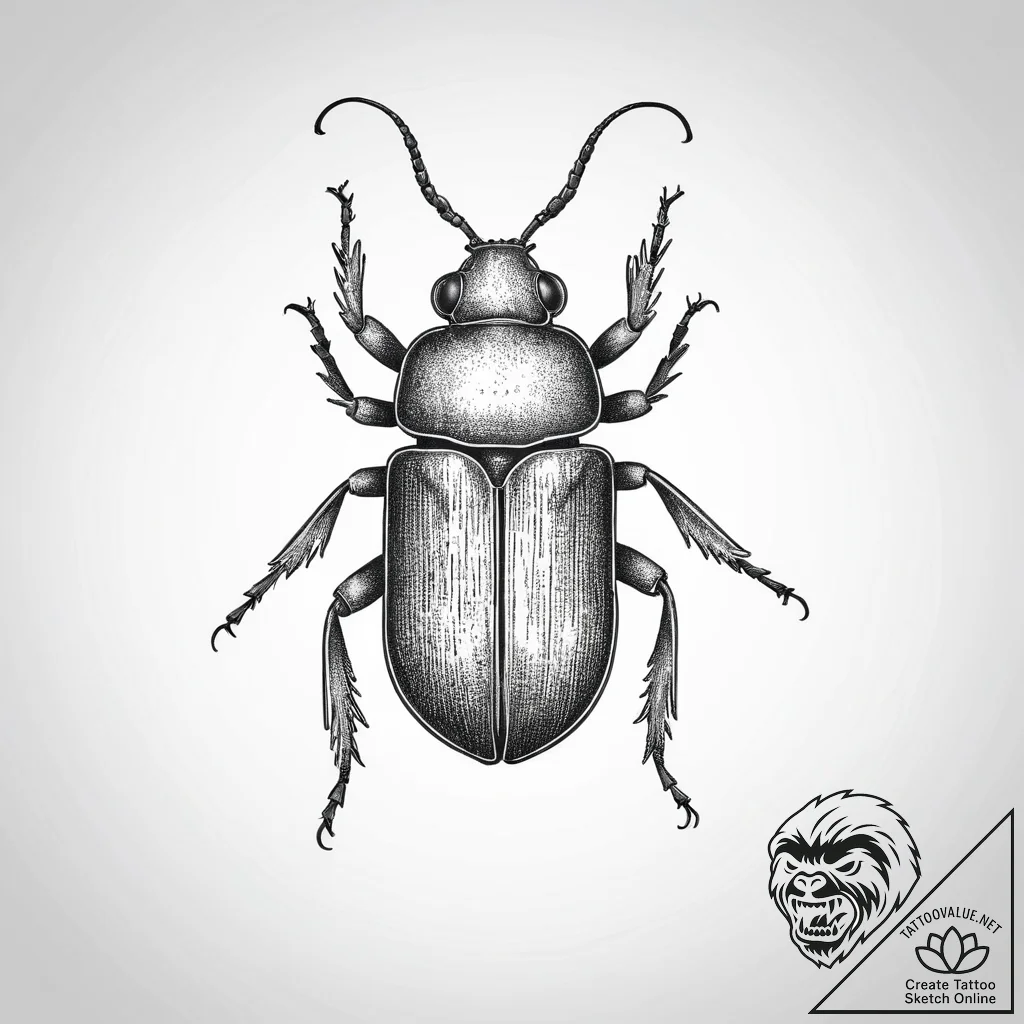 Tattoo sketch glowworm beetle - tattoo sketch (№1756742668_0, 01.09.2025 16:04) — tattoovalue.net