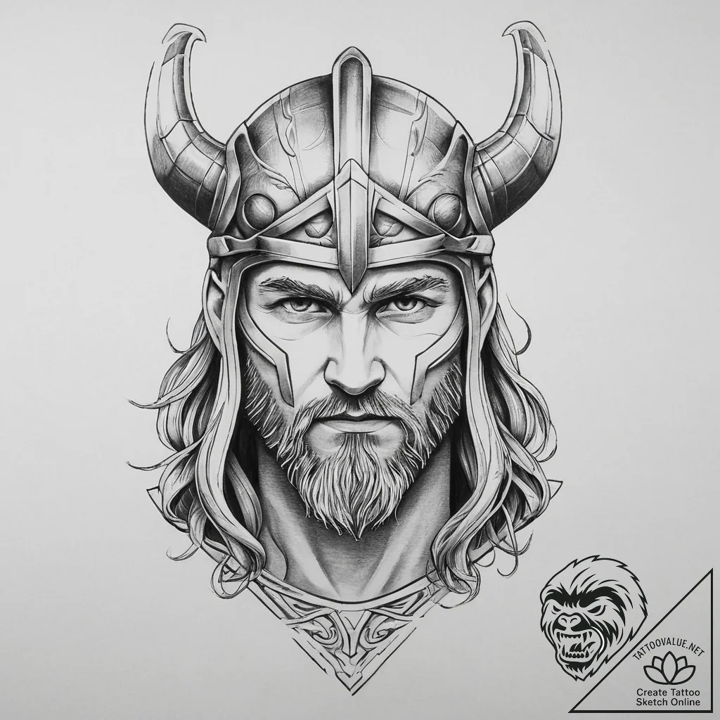 Tattoo sketch thor, tattoo drawing outline, o... - tattoo sketch (№1756743652_0, 01.09.2025 16:20) — tattoovalue.net