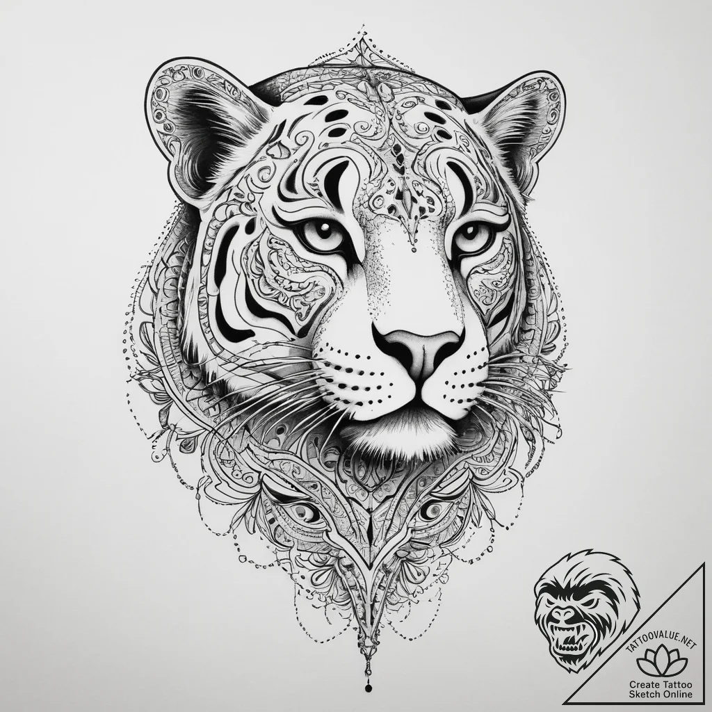 Tattoo sketch panther shadow, tattoo drawing... - tattoo sketch (№1756744045_0, 01.09.2025 16:27) — tattoovalue.net