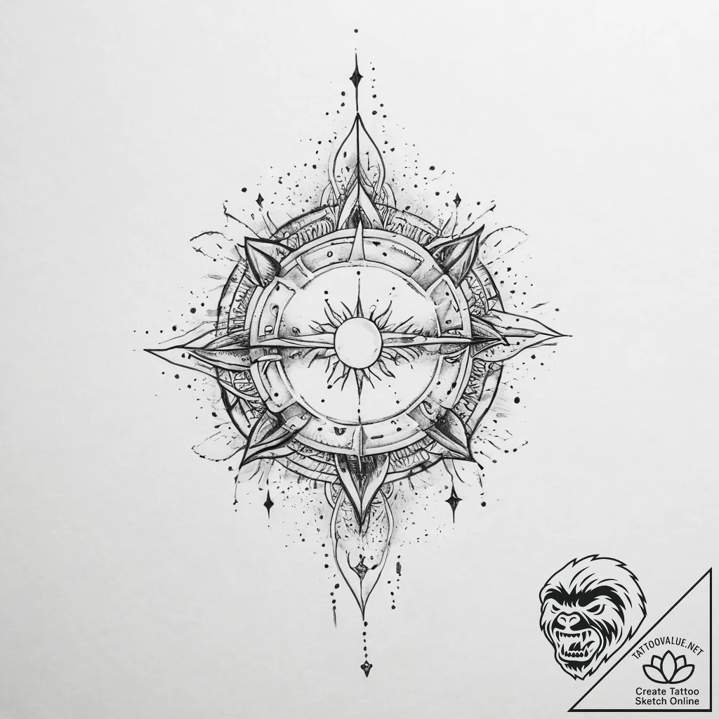 Tattoo sketch cosmic ground - tattoo sketch (№1756746013_0, 01.09.2025 17:00) — tattoovalue.net