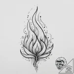 Tattoo sketch fire, tattoo line art, on a cle… – tattoo sketch (№1756746209_0, 01.09.2025 17:03) — tattoovalue.net