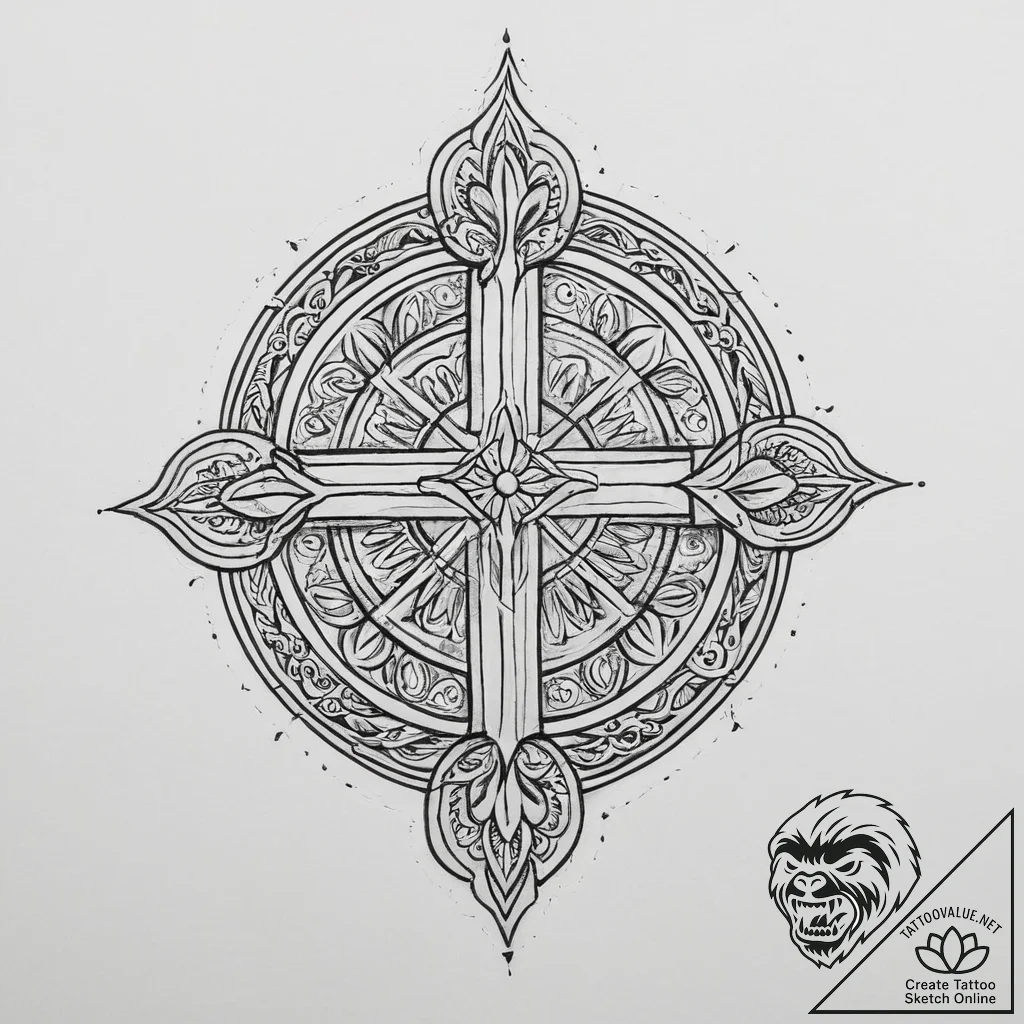 Tattoo sketch blessed representation - tattoo sketch (№1756746994_0, 01.09.2025 17:16) — tattoovalue.net