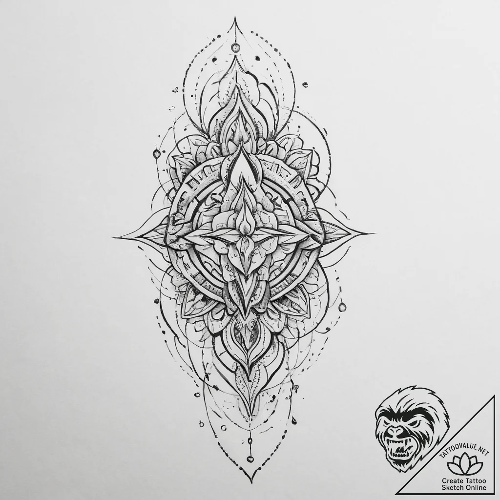 Tattoo sketch sacred kingdom, tattoo line art... - tattoo sketch (№1756747190_0, 01.09.2025 17:19) — tattoovalue.net