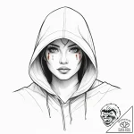Tattoo sketch cape with a hood, tattoo drawin… – tattoo sketch (№1756748369_0, 01.09.2025 17:39) — tattoovalue.net