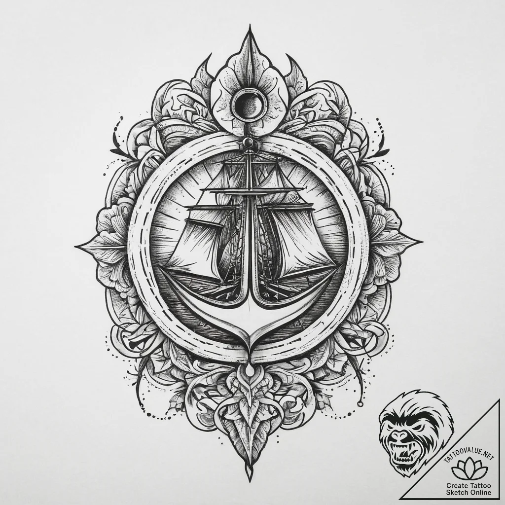 Tattoo sketch mystical drawing, ink illustrat... - tattoo sketch (№1756748761_0, 01.09.2025 17:46) — tattoovalue.net