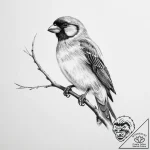 Tattoo sketch finch – tattoo sketch (№1756749547_0, 01.09.2025 17:59) — tattoovalue.net