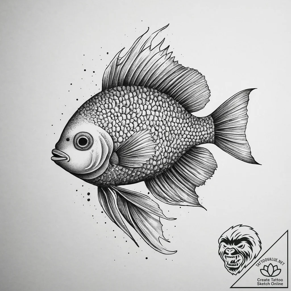 Tattoo sketch damselfish, ink illustration fo... - tattoo sketch (№1756750525_0, 01.09.2025 18:15) — tattoovalue.net