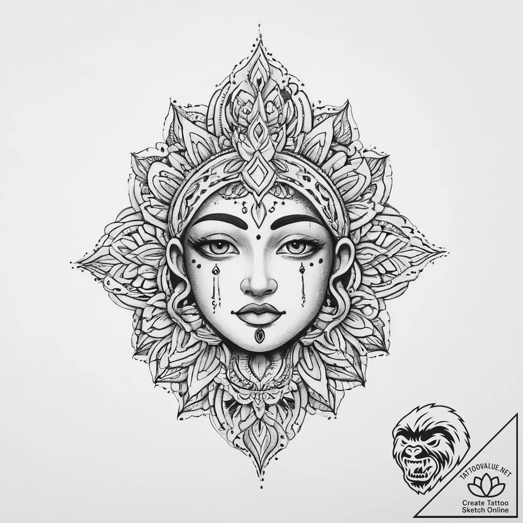 Tattoo sketch spiritual narrative - tattoo sketch (№1756751112_0, 01.09.2025 18:25) — tattoovalue.net