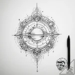 Tattoo sketch cosmic scene – tattoo sketch (№1756751692_0, 01.09.2025 18:34) — tattoovalue.net