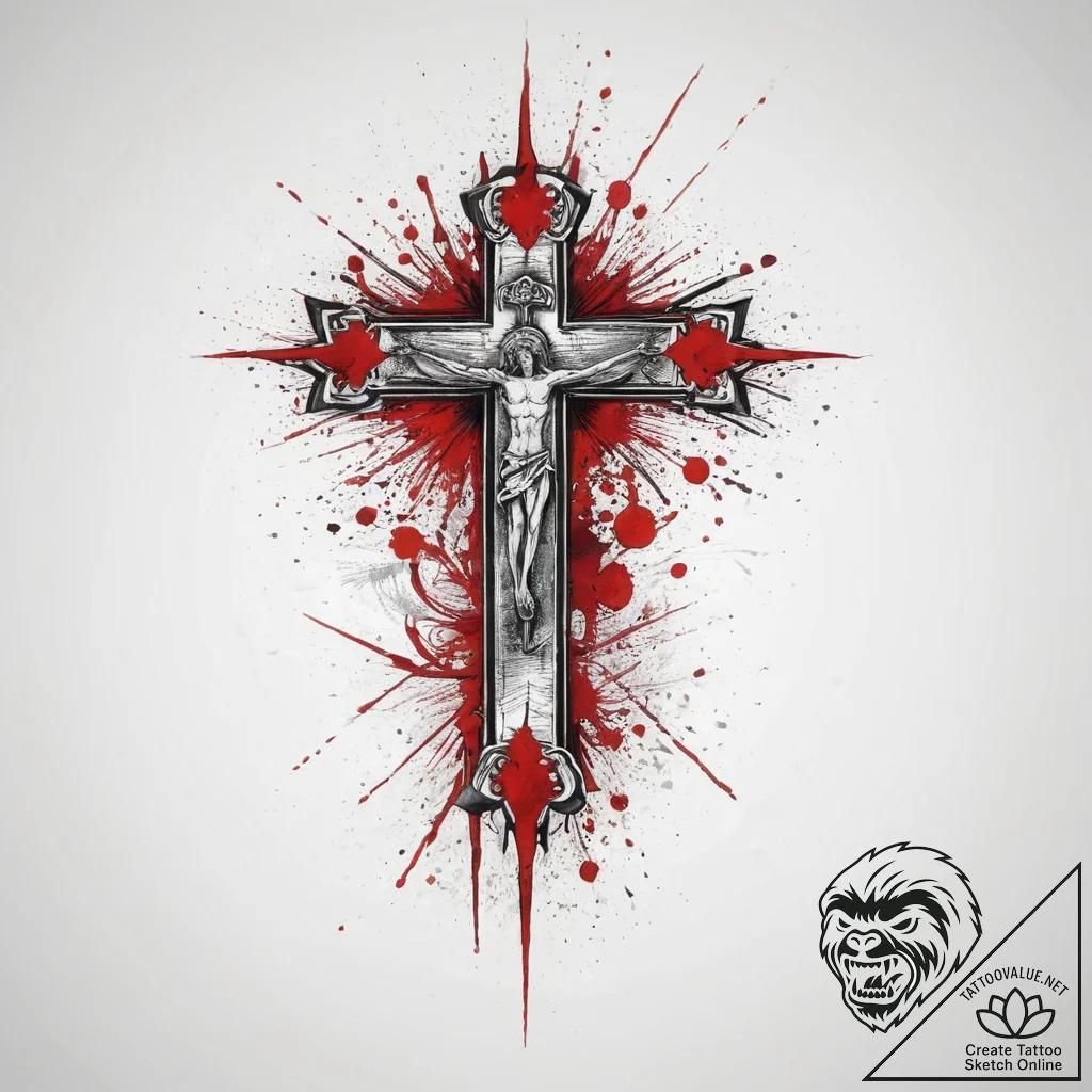 Tattoo sketch red, tattoo line art, on a clea... - tattoo sketch (№1756752467_0, 01.09.2025 18:47) — tattoovalue.net