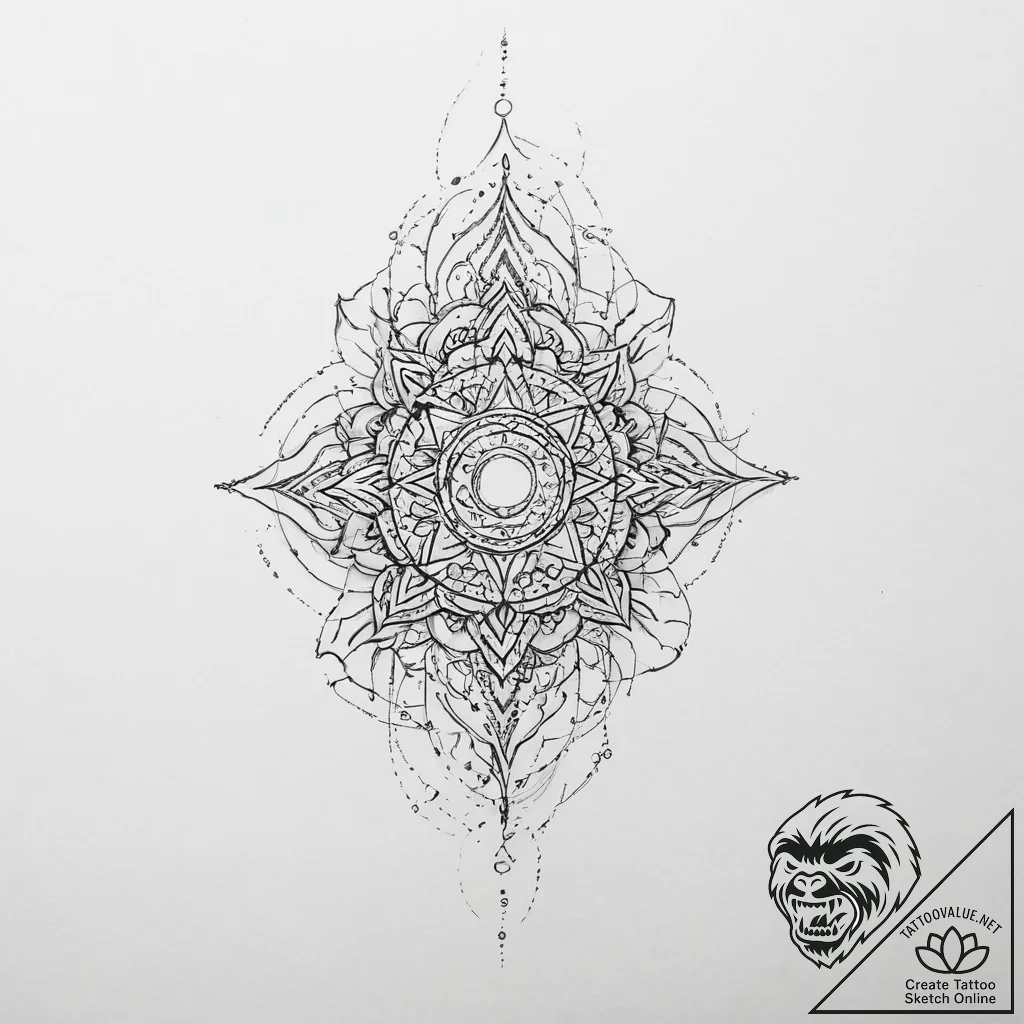 Tattoo sketch абстрактный лайнворк - tattoo sketch (№1756752660_0, 01.09.2025 18:51) — tattoovalue.net