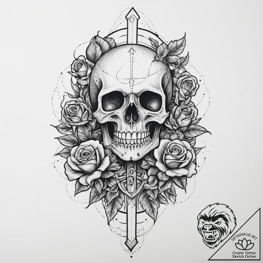 Tattoo sketch link, concept art for tattoo, s... - tattoo sketch (№1756752854_0, 01.09.2025 18:54) — tattoovalue.net