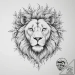 Tattoo sketch узор в виде льва с ветвями – tattoo sketch (№1756753048_0, 01.09.2025 18:57) — tattoovalue.net