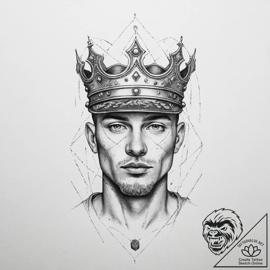 Tattoo sketch soldier with a crown, tattoo sk... - tattoo sketch (№1756753241_0, 01.09.2025 19:00) — tattoovalue.net