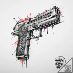 Tattoo sketch hands with a machine gun, ink i… – tattoo sketch (№1756754793_0, 01.09.2025 19:26) — tattoovalue.net