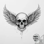Tattoo sketch winged skull – tattoo sketch (№1756754987_0, 01.09.2025 19:29) — tattoovalue.net