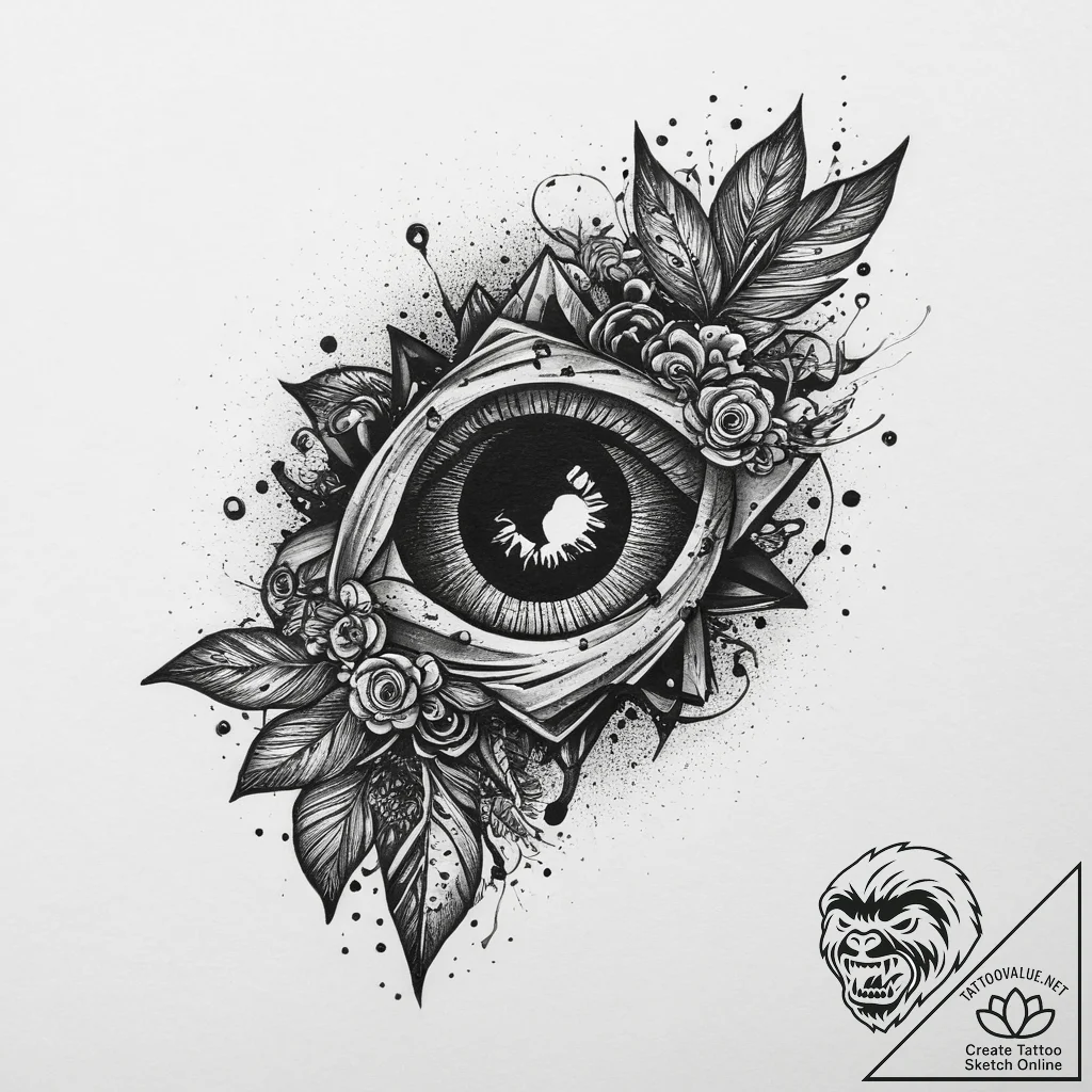 Tattoo sketch obsidian, concept art for tatto... - tattoo sketch (№1756755180_0, 01.09.2025 19:33) — tattoovalue.net
