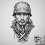 Tattoo sketch soldier with a knot, concept ar… – tattoo sketch (№1756755567_0, 01.09.2025 19:39) — tattoovalue.net