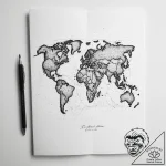 Tattoo sketch old book with a map, artistic t… – tattoo sketch (№1756755958_0, 01.09.2025 19:45) — tattoovalue.net