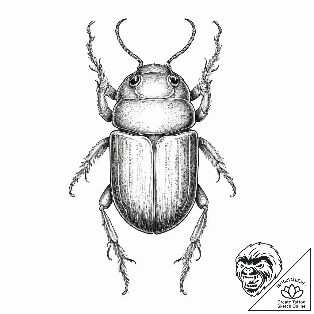 Tattoo sketch scarab beetle, concept art for... - tattoo sketch (№1756756736_0, 01.09.2025 19:58) — tattoovalue.net