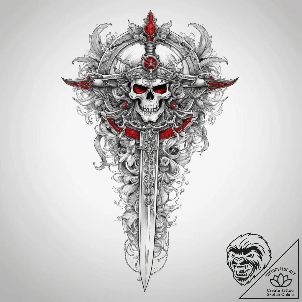 Tattoo sketch pirate sword, ink illustration... - tattoo sketch (№1756756930_0, 01.09.2025 20:02) — tattoovalue.net