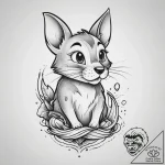 Tattoo sketch tom and jerry with a dog, tatto… – tattoo sketch (№1756757317_0, 01.09.2025 20:08) — tattoovalue.net