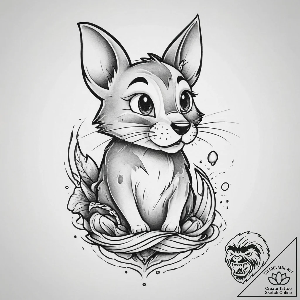 Tattoo sketch tom and jerry with a dog, tatto... - tattoo sketch (№1756757317_0, 01.09.2025 20:08) — tattoovalue.net