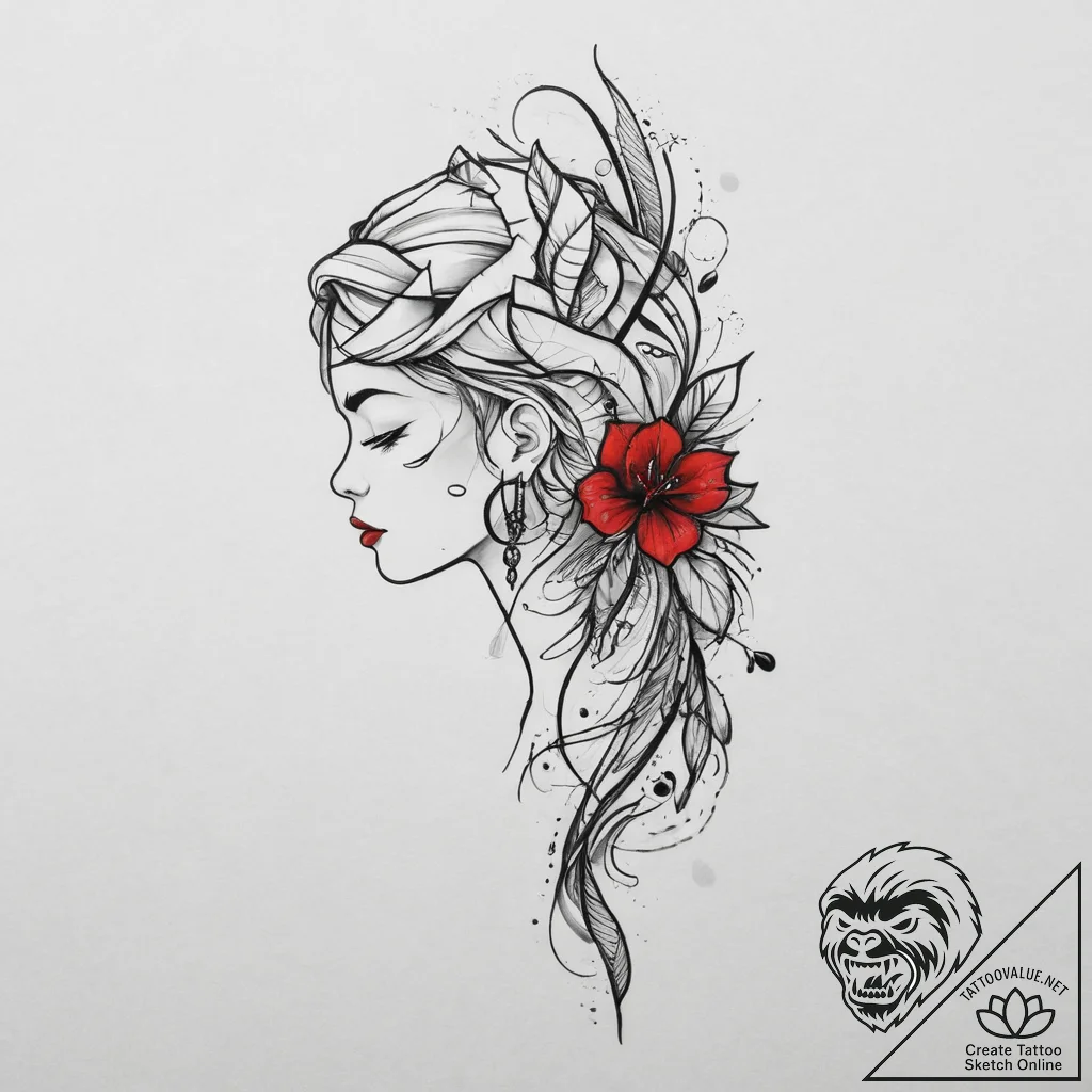 Tattoo sketch delicate ankle chain, tattoo fl... - tattoo sketch (№1756758479_0, 01.09.2025 20:27) — tattoovalue.net